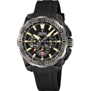 Festina Chrono Bike Black Dial Stainless Steel Watch