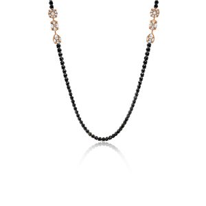 18ct Rose Gold Claw Set Black & White Diamond Necklace
