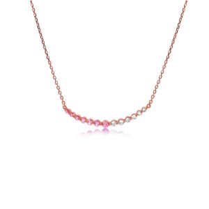 18ct Rose Gold Pink Sapphire & Diamond Diamonds By The Sky Dolce Vita Necklace
