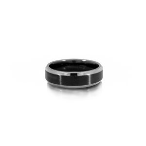 Black Zirconium & Silver Bevel 6mm Bellagio Legend Band