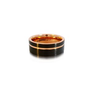 Black Zirconium & Rose Groove 8mm Bellagio Legend Band