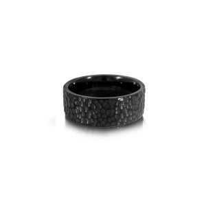 Black Zirconium Hammered 8mm Bellagio Legend Band