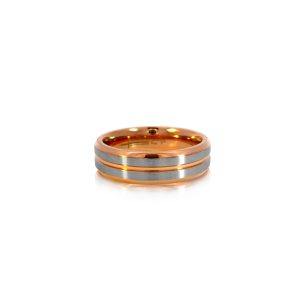 Silver Zirconium & Rose Groove 6mm Bellagio Legend Band