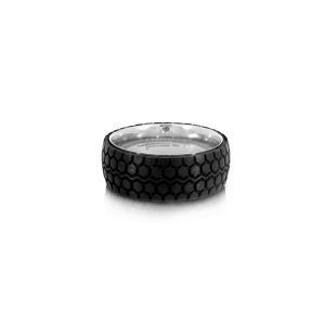 Forged Carbon & Stainless Steel Tyre Pattern 8mm Bellagio Legend Band