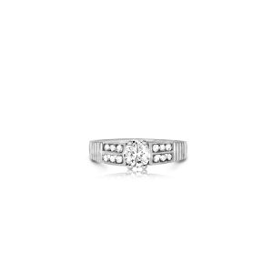 18ct White Gold Claw Set Diamond Ring