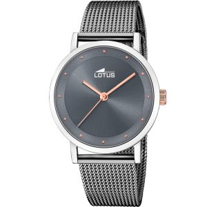 Lotus Minimalist Grey Dial Stainless Steel Watch