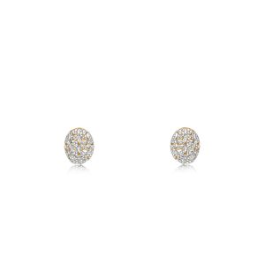 9ct Yellow Gold Claw Set Diamond Oval Web Shape Bellagio Piccola Earrings
