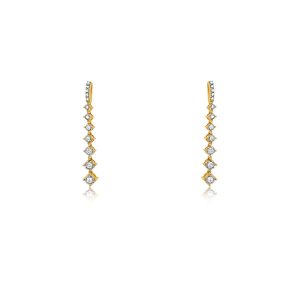 9ct Yellow Gold Claw Set Diamond Graduated Bellagio Piccola Drop Earrings