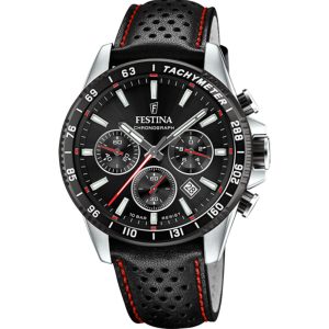 Festina Timeless Chrono Black Dial Stainless Steel Watch
