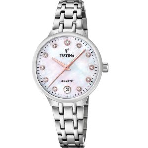 Festina Mademoiselle Pearl Dial Stainless Steel Watch