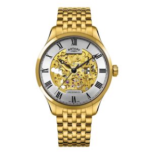 Rotary Greenwich Automatic Skeleton Gold Stainless Steel Watch