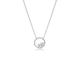 9ct White Gold Claw Set Diamond Round Shape Bellagio Piccola Pendant