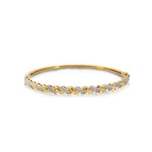 9ct Yellow Gold Claw Set Round Diamond Bellagio Piccola Flex Bangle