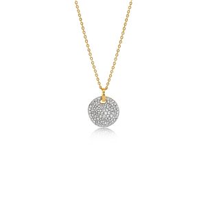 9ct Yellow Gold Pave Set Diamond Circle Bellagio Piccola Pendant