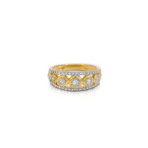 9ct Yellow Gold Claw Set Diamond Bellagio Piccola Ring