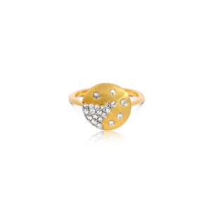 9ct Yellow Gold Claw Set Scattered Diamond Circle Bellagio Piccola Ring