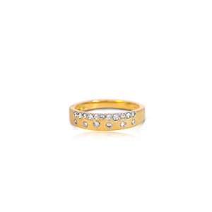 9ct Yellow Gold Claw Set Scattered Diamond Bellagio Piccola Band