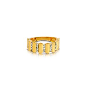 9ct Yellow Gold Pave Set Diamond Bellagio Piccola Band