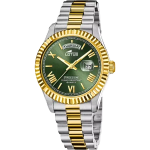 Lotus Freedom Green Dial Two Tone Stainless Steel Watch