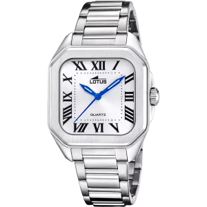 Lotus Square Series Silver Dial Stainless Steel Ladies Watch
