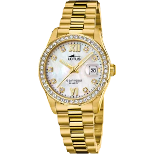 Lotus Freedom Pearl Dial Gold Stainless Steel Watch
