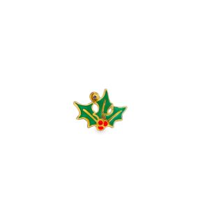 9ct Yellow Gold Limited Edition Christmas Holly Charm