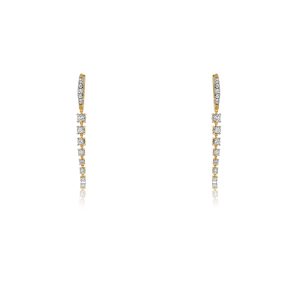 9ct Yellow Gold Claw Set Diamond Graduated Bellagio Piccola Drop Earrings