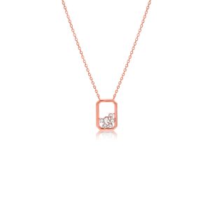 9ct Rose Gold Claw Set Diamond Octagonal Piccola Pendant