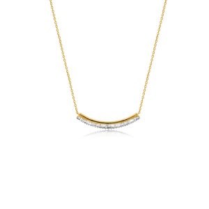 9ct Yellow Gold Claw Set Baguette Diamond Bellagio Piccola Necklace