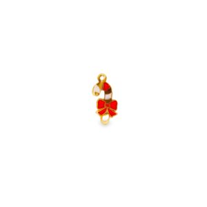 9ct Yellow Gold Limited Edition Christmas Ribbon Candy Cane Charm