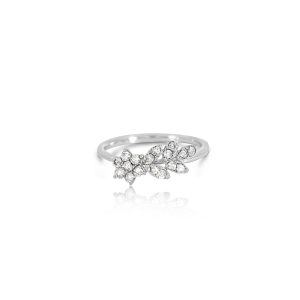 9ct White Gold Claw Set Diamnond Abstract Bellagio Piccola Ring